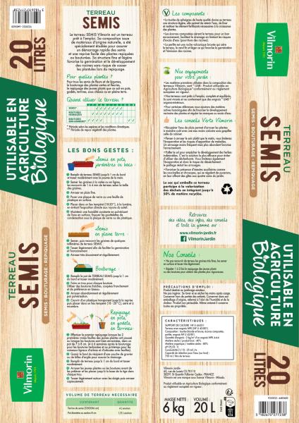 Terreaux, amendements et fumier - Terreau Semis Bouturage - 20 L - MEDIA_PACKAGING_VERSO